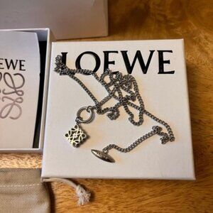 Authentic Loewe Anagram Pendant In Sterling Silver. Excellent Condition